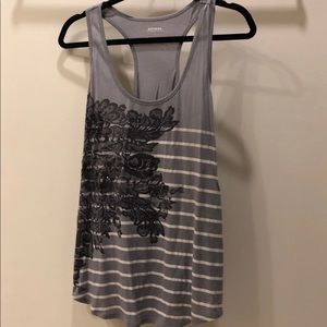 Express Sequin Floral Lace Design Tank